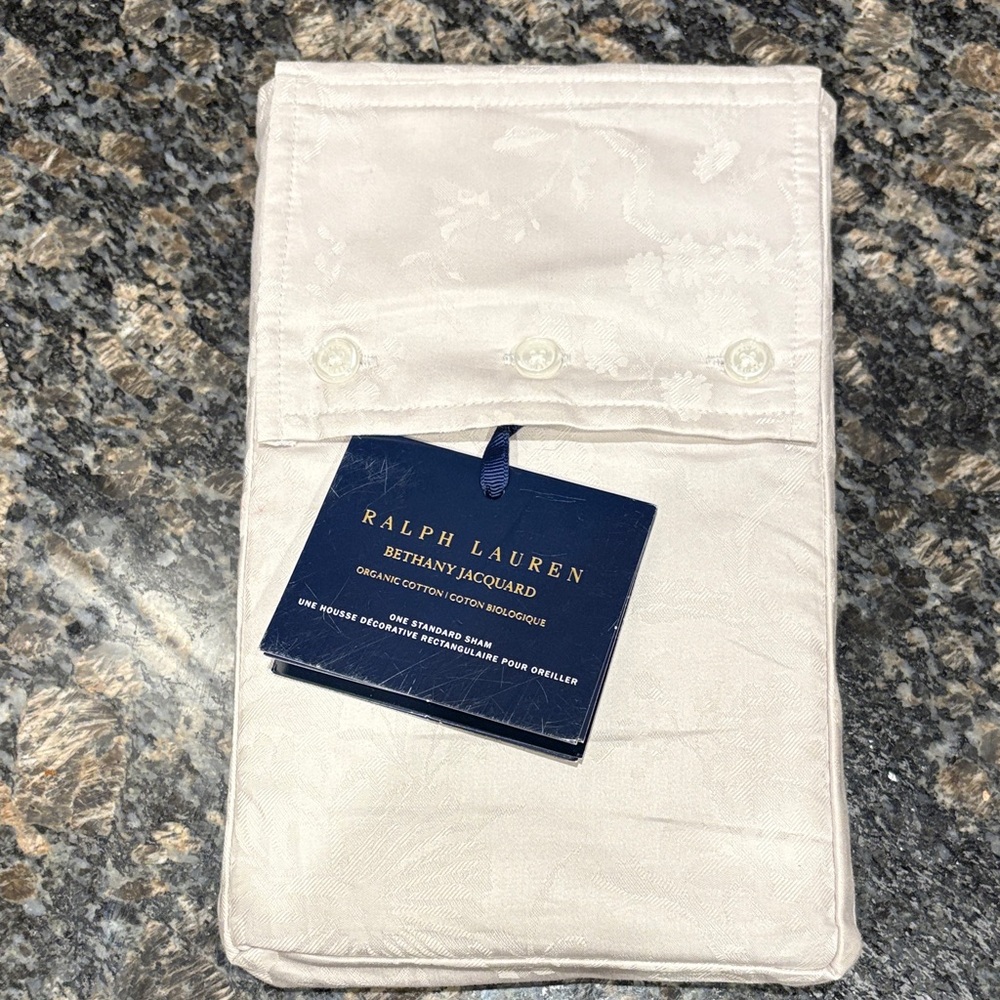 Ralph Lauren light grey Jacquard standard sham brand new